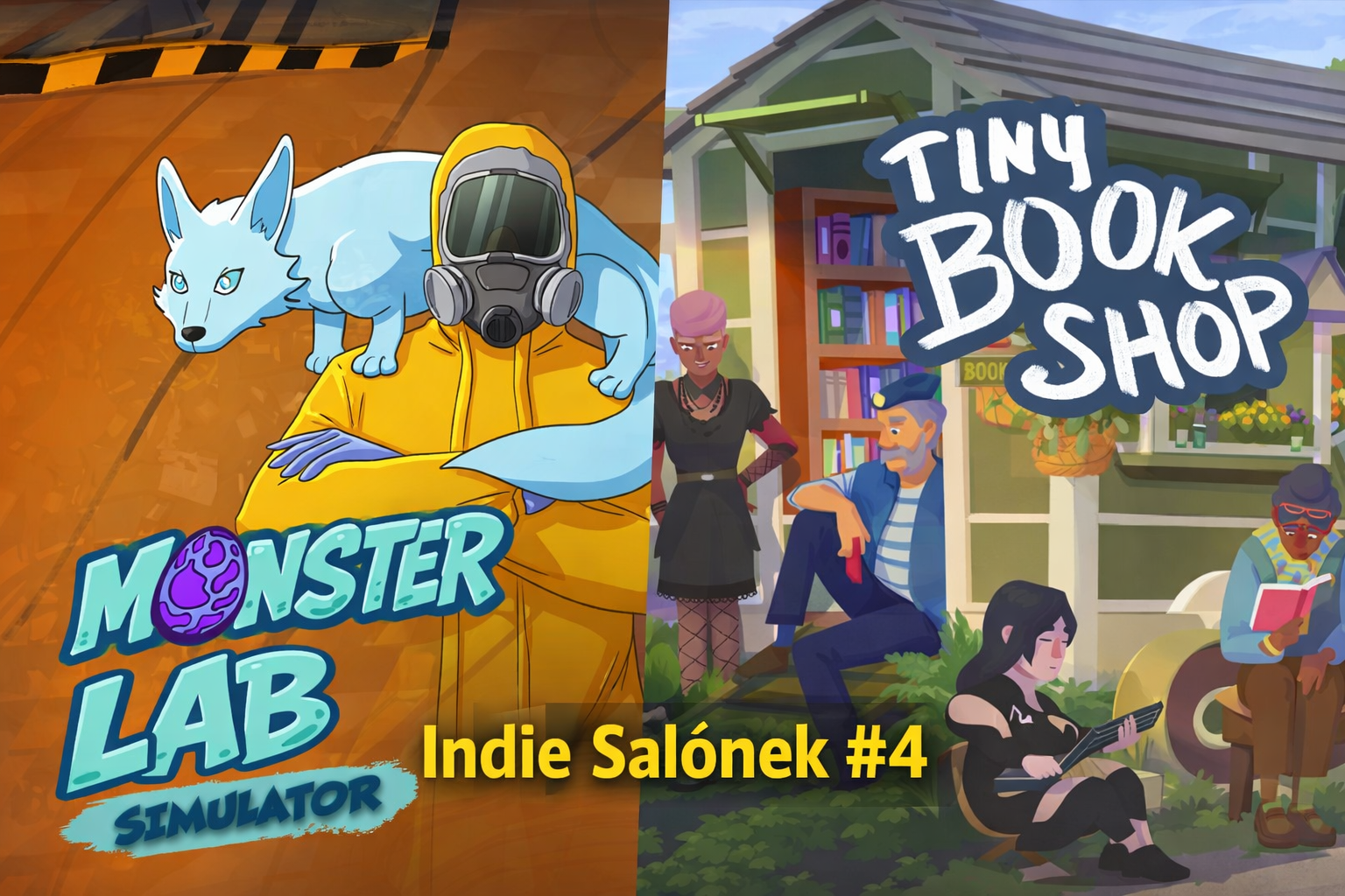 Indie Salónek - Cozy Tiny Bookshop a zábavný Monster Lab Simulator # 4